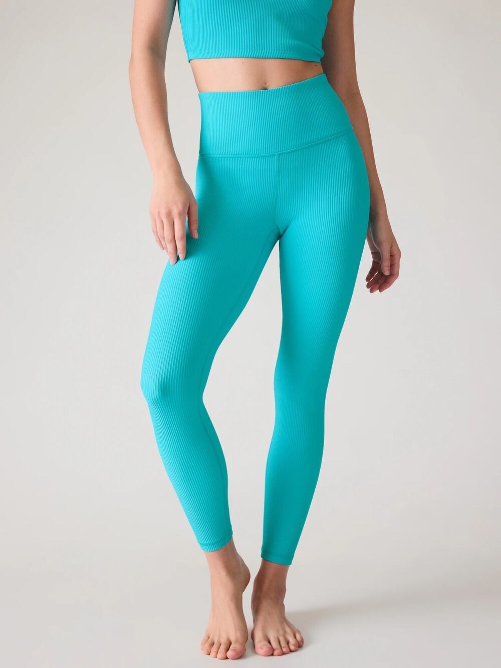 NWOT Athleta Elation Rib Tight, Bora Bora Rib SIZE ST S T #631867 Y0323H